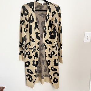 NWOT PatPat Leopard print chunky open front kimono sweater size small